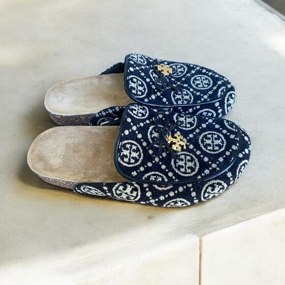 Tory Burch Shoes - Tory Burch Women's Monogram Logo Print Mules Excellent Condition size 7